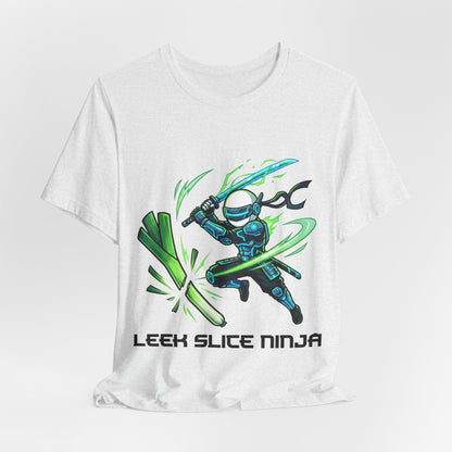 Leek Slice Ninja T-Shirt — Funny Veggie Chef Ninja Graphic Tee