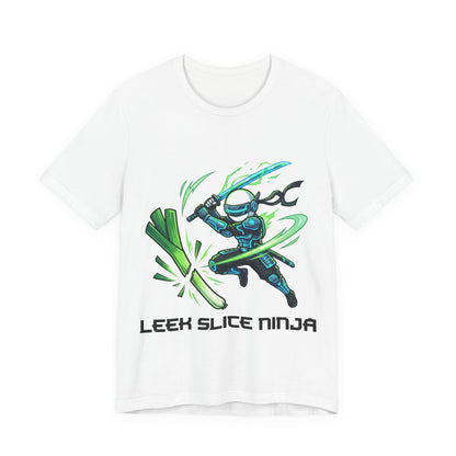 Leek Slice Ninja T-Shirt — Funny Veggie Chef Ninja Graphic Tee