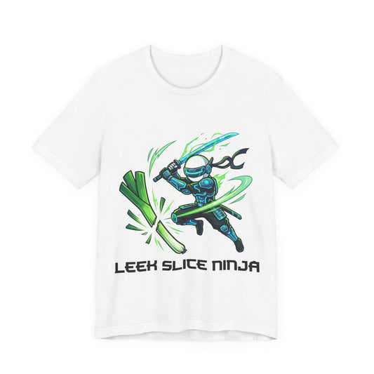 Leek Slice Ninja T-Shirt — Funny Veggie Chef Ninja Graphic Tee