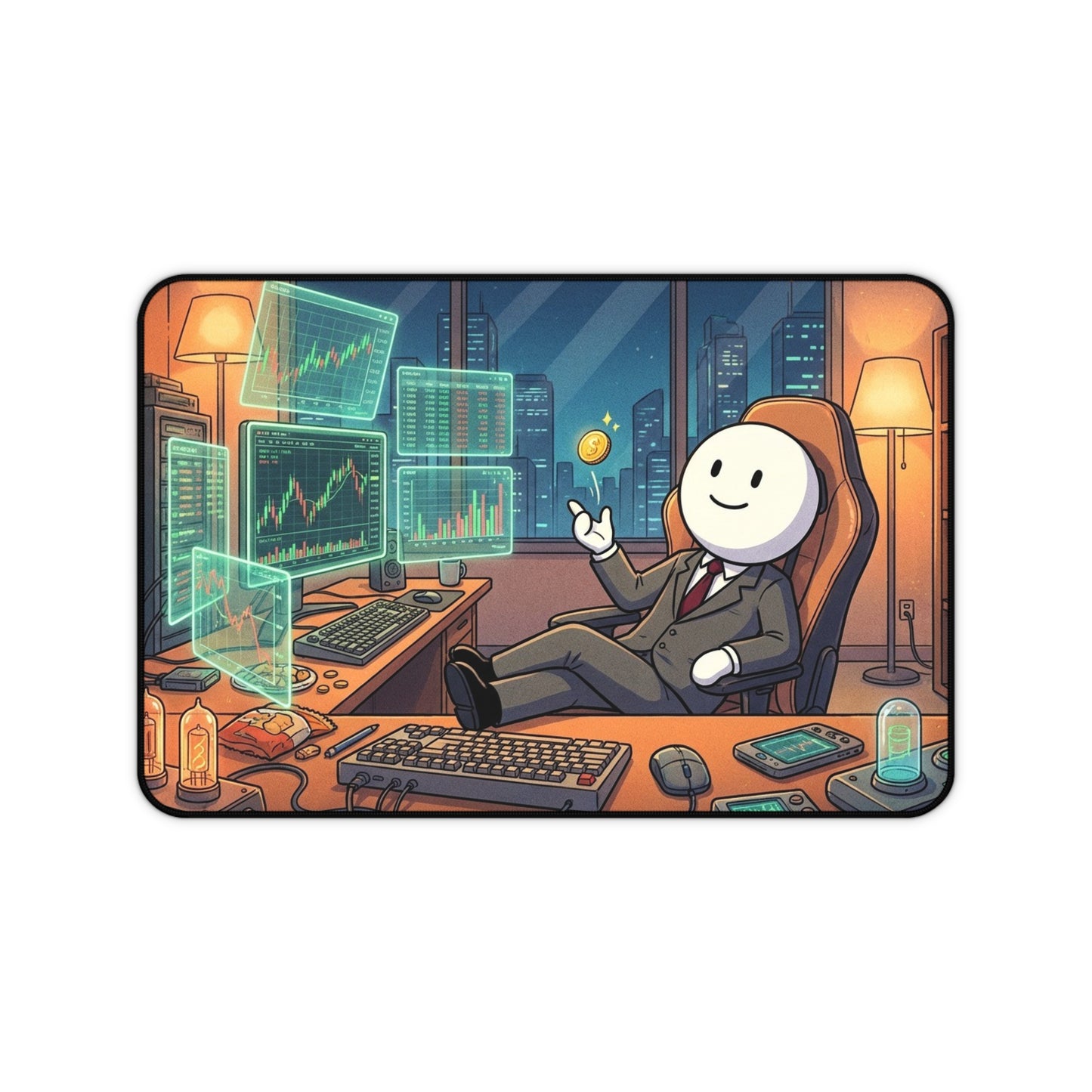 Trader Desk Mat — Relaxed Stock Market Gaming Mouse Pad