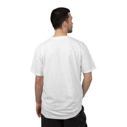 Shielded Hero T-Shirt — Cute Masked Defender with Steam Engine Barrier